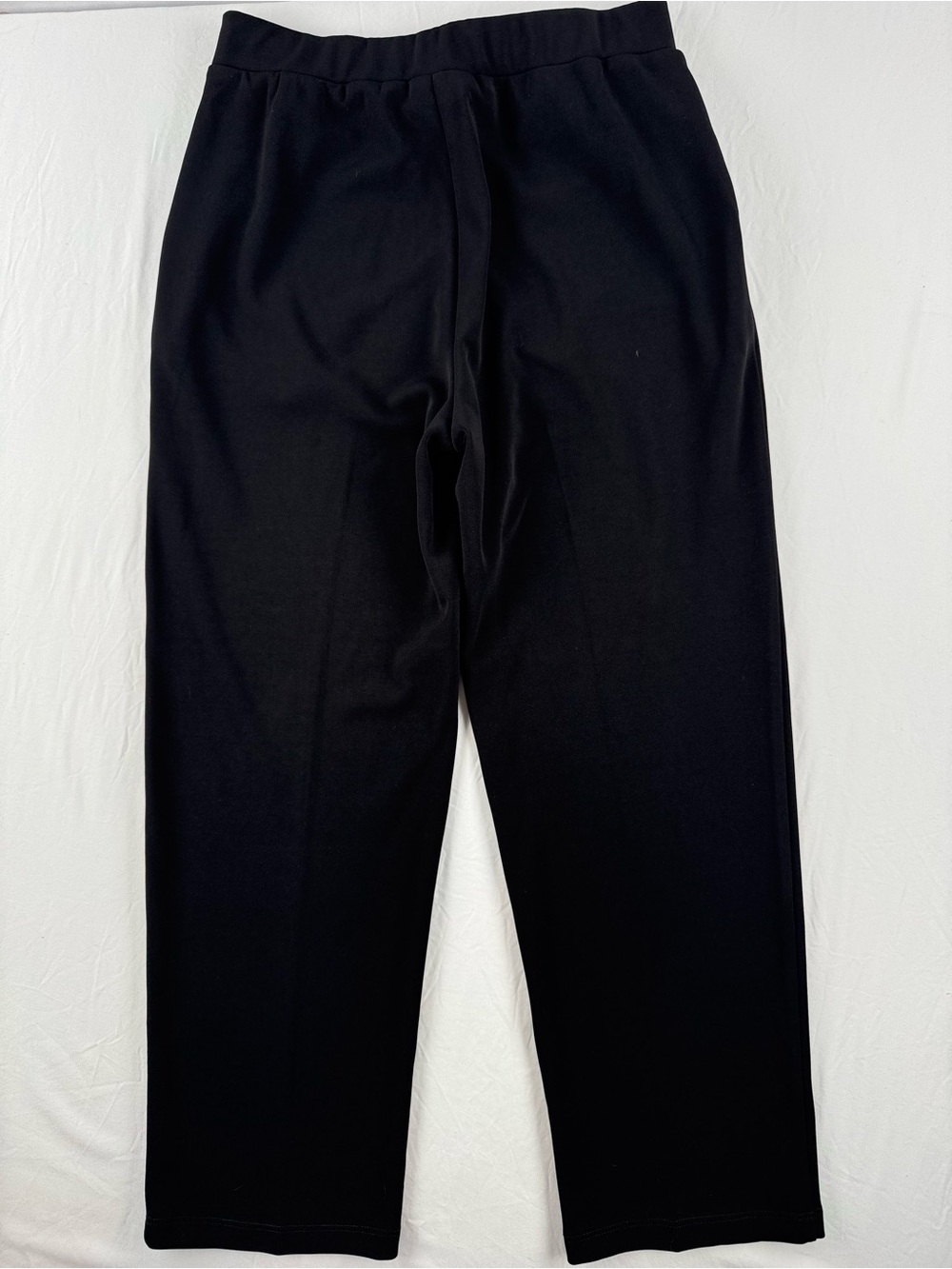 Susan Graver Pull On Elastic Waist Black Straight Leg Pants - Picture 3 of 7